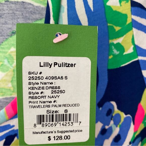 Lilly Pulitzer Kenzie Travelers Palm Resort Navy Dress NWTs size small - Picture 11 of 11